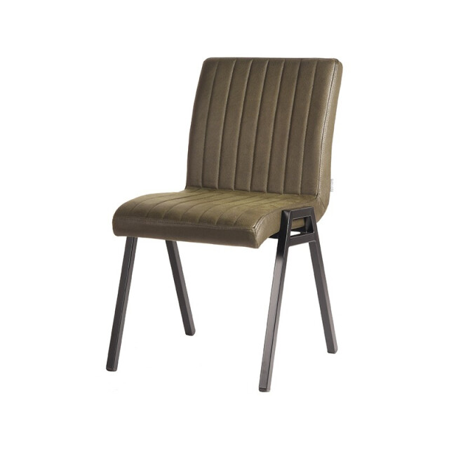 Label51 Eetkamerstoel matz army green microfiber set van 2 3183145 large
