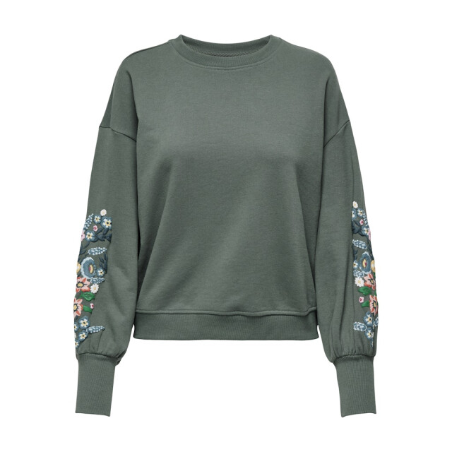 Only Onlbrooke ls o-neck flower swt noos olijf 4209.22.0003 large