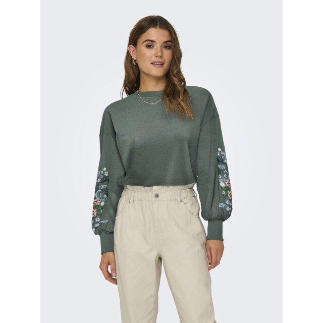Only Onlbrooke ls o-neck flower swt noos olijf 4209.22.0003 large