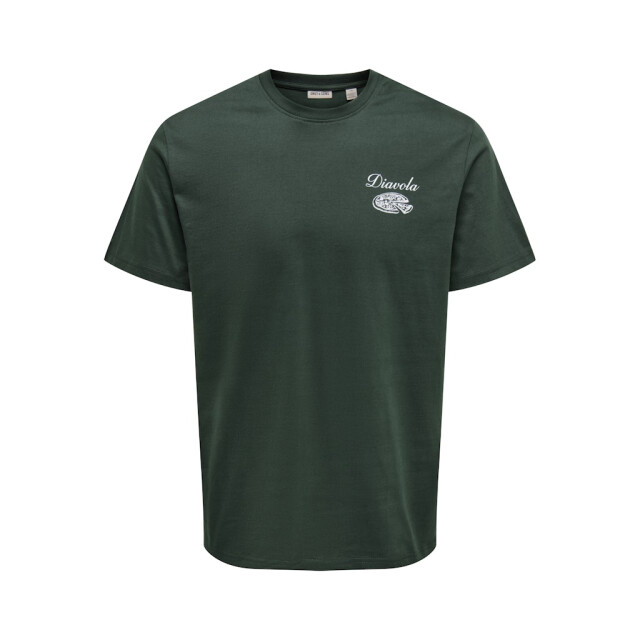 Only & Sons onsfred osteria rlx ss tee 22035536 darkest spruce 05011.370.0026 large