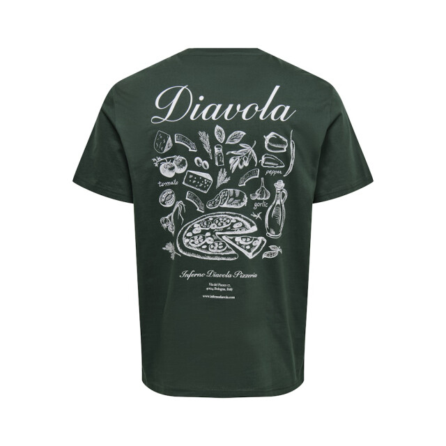 Only & Sons onsfred osteria rlx ss tee 22035536 darkest spruce 05011.370.0026 large
