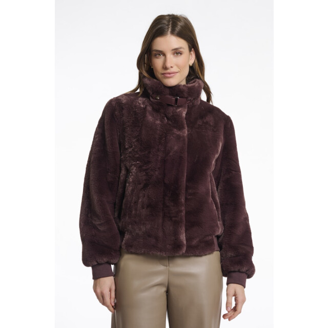 Rino & Pelle short fake fur jacket ambra.7002511 10873 chocolate bean 06111.880.0008 large
