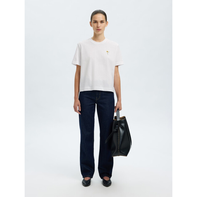 Selected Femme slfella ss emb boxy tee ft 16101219 bright white 06011.100.0240 large