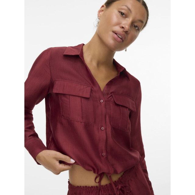 Vero Moda vmtoma ls tie shirt wvn 10329452 syrah 06615.680.0065 large