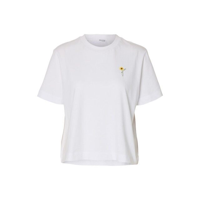 Selected Femme slfella ss emb boxy tee ft 16101219 bright white 06011.100.0240 large