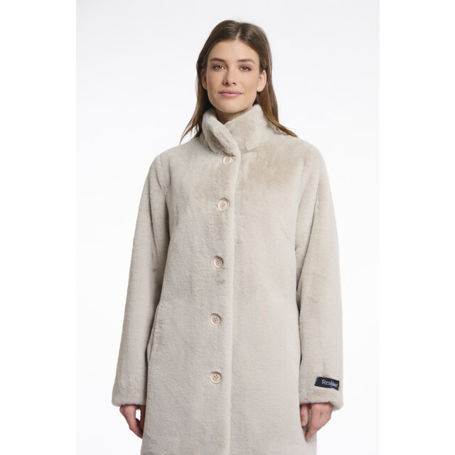 Rino & Pelle single breasted fake fur jacket nonna.7002511 9030 birch 06111.198.0080 large