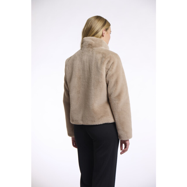 Rino & Pelle single breasted fake fur jacket vie.7002511 10866 oat 06111.820.0121 large