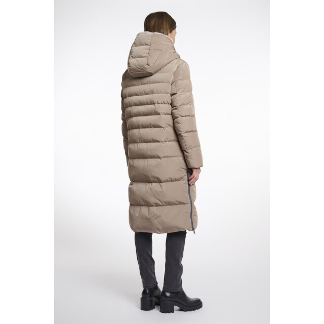 Rino & Pelle long padded hooded coat with faux fur keilafur.7002511 10920 toffee stone 06111.882.0120 large