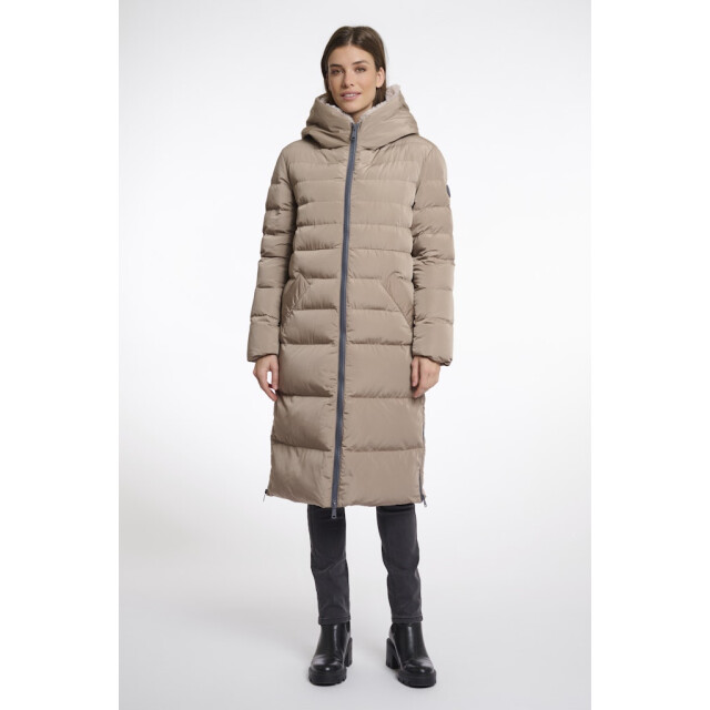 Rino & Pelle long padded hooded coat with faux fur keilafur.7002511 10920 toffee stone 06111.882.0120 large