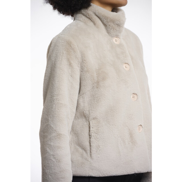 Rino & Pelle single breasted fake fur jacket vie.7002511 9030 birch 06111.198.0081 large