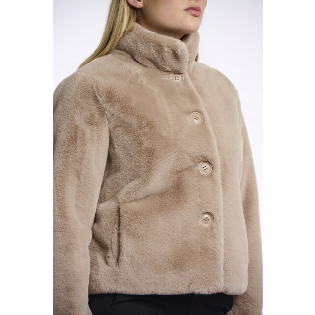 Rino & Pelle single breasted fake fur jacket vie.7002511 10866 oat 06111.820.0121 large