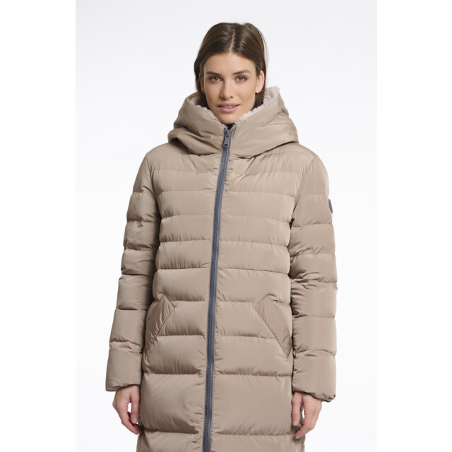 Rino & Pelle long padded hooded coat with faux fur keilafur.7002511 10920 toffee stone 06111.882.0120 large