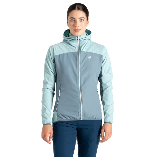 Dare2b Dames ardently kleurblok soft shell jas UTRG11938_aquiferelementgrey large