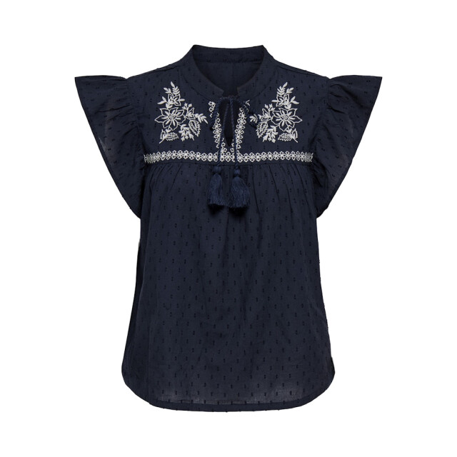 Jacqueline de Yong Jdykaya sl embroidery top navy 4382.37.0004 large
