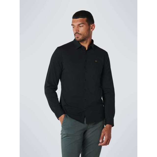 No Excess Shirt jersey stretch solid black N410885-020 large