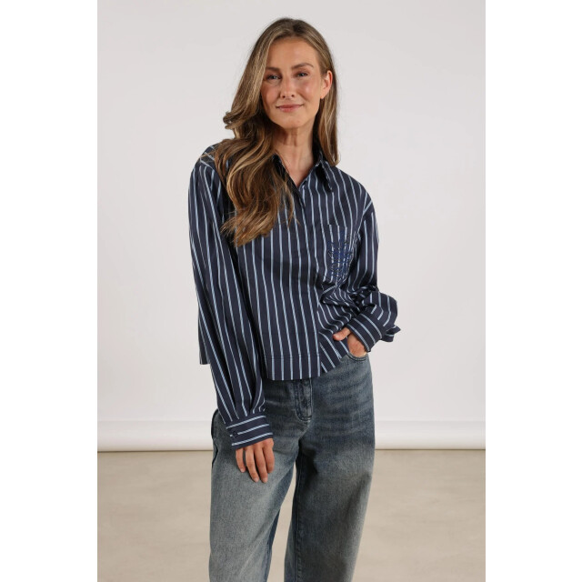 Nukus Nkf02071 280 ariana blouse stripe navy/ice NKF02071  280 large