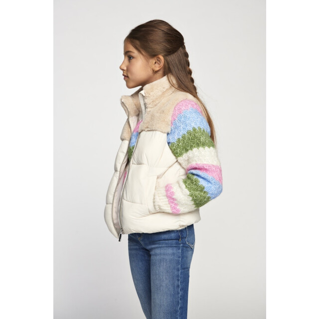 Only Kogwanja fur puffer mix waistcoat otw beige 2559.05.0003 large