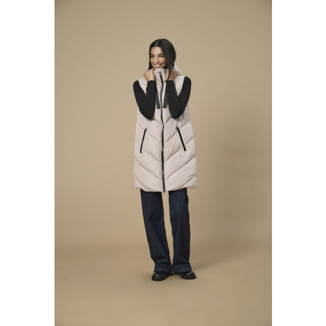 Jacqueline de Yong Jdyskylar padded hood waistcoat otw beige 4509.05.0016 large