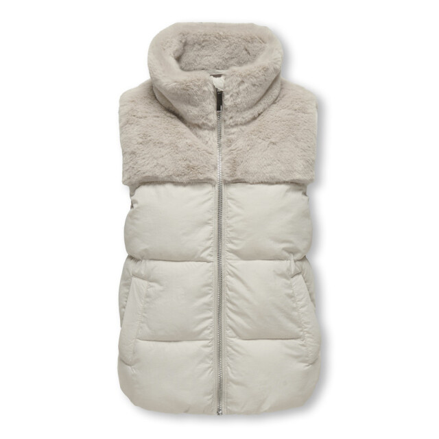 Only Kogwanja fur puffer mix waistcoat otw beige 2559.05.0003 large