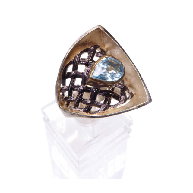Christian Zilveren ring abstract met topaas 879G9-0821JC large