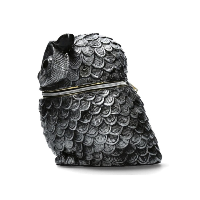 Laura Vita Sac chouette argent Sac Chouette large