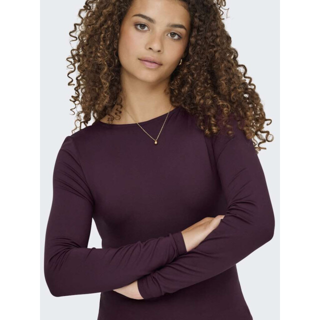 Only Onlea l/s 2-way deep neck top jrs noos winetasting 15302647-188839 large