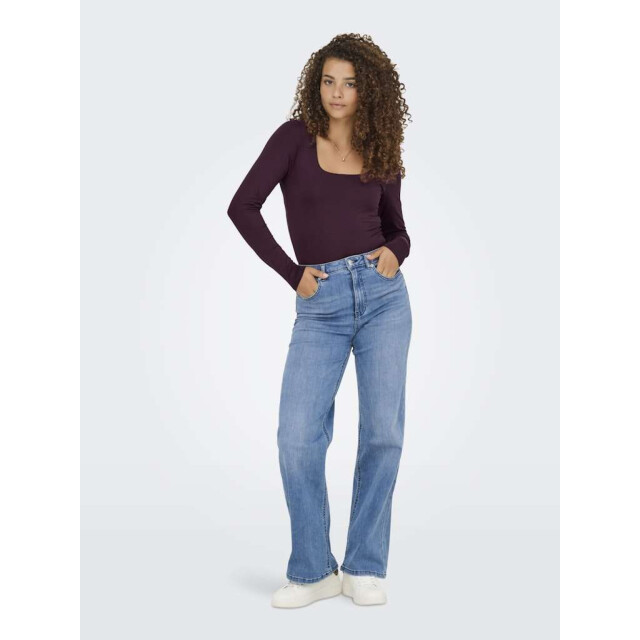 Only Onlea l/s 2-way deep neck top jrs noos winetasting 15302647-188839 large