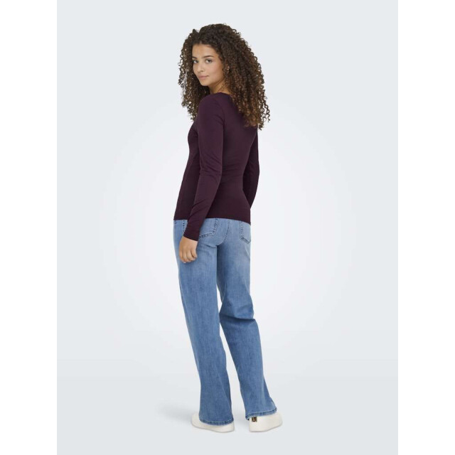 Only Onlea l/s 2-way deep neck top jrs noos winetasting 15302647-188839 large