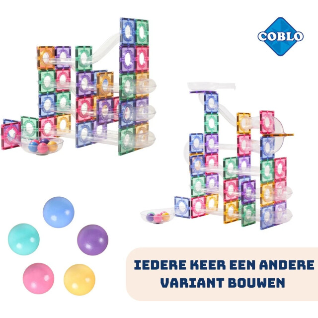 Coblo Magnetische knikkerbaan pastel 100 delig 8720938018008 large