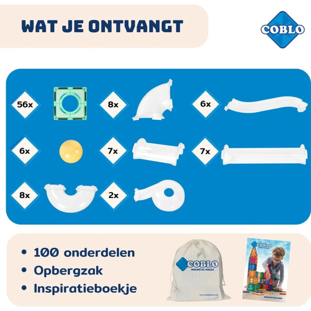 Coblo Magnetische knikkerbaan pastel 100 delig 8720938018008 large