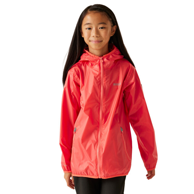 Regatta Groot buitenshuis kinderen/kinderen lever ii packaway rain jacket UTRG1885_peachbloom large