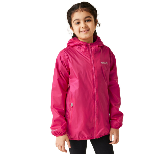 Regatta Groot buitenshuis kinderen/kinderen lever ii packaway rain jacket UTRG1885_pink large