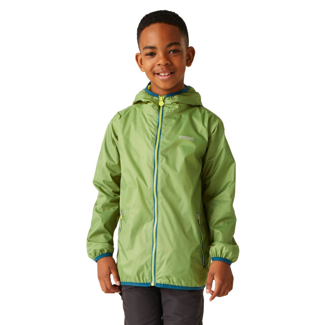 Regatta Groot buitenshuis kinderen/kinderen lever ii packaway rain jacket UTRG1885_piquantgreen large