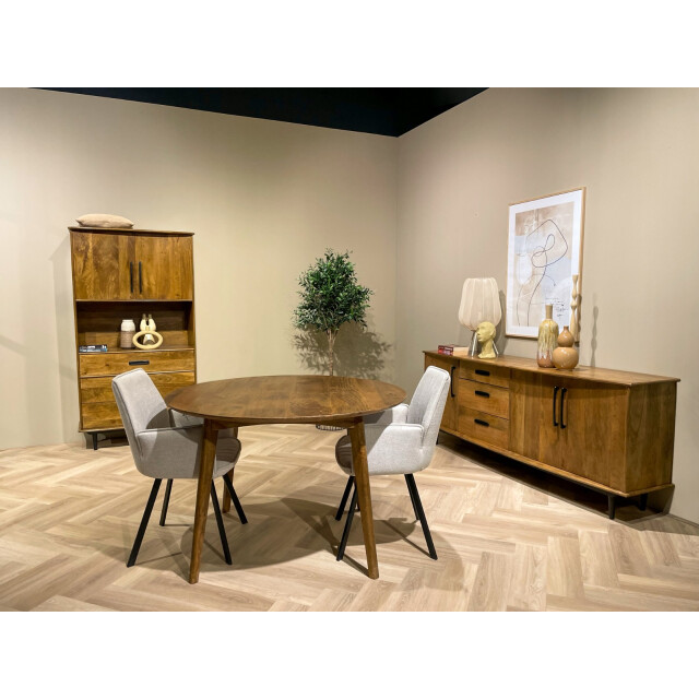 Livingfurn eetkamertafel elias round 120cm mangohout 2638553 large