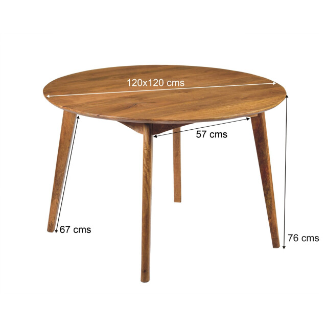 Livingfurn eetkamertafel elias round 120cm mangohout 2638553 large