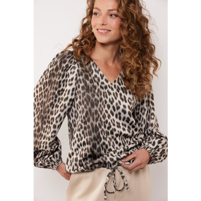 G-Maxx Bilie top##7; 014757 sandoliv ecru dessin 4389.08.0037 large