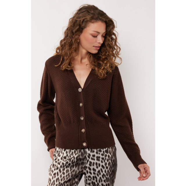 G-Maxx Dolores knitting cardigan##5; 514 dark chocola - 4249.70.0019 large