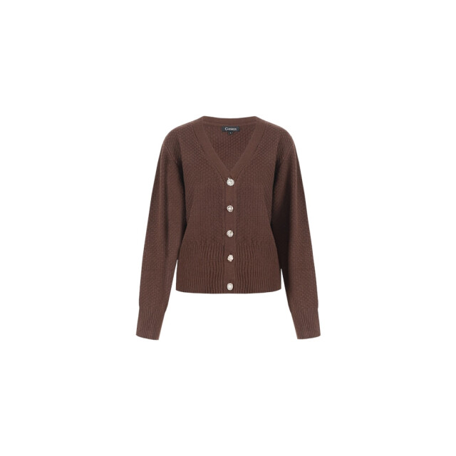 G-Maxx Dolores knitting cardigan##5; 514 dark chocola - 4249.70.0019 large