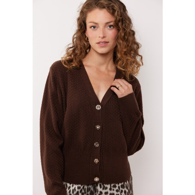 G-Maxx Dolores knitting cardigan##5; 514 dark chocola - 4249.70.0019 large