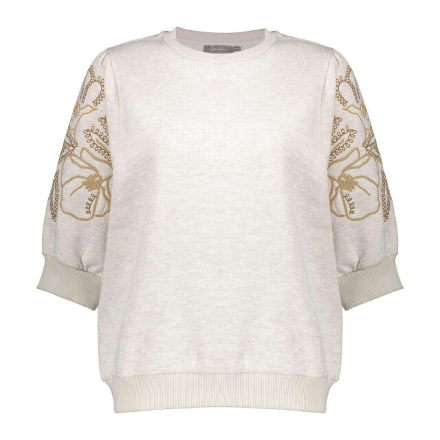 Geisha sweater short sleeve embroidery 52592-24 715 beige melange 06721.198.0067 large