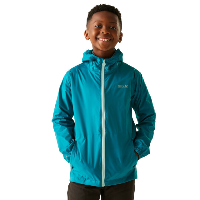 Regatta Groot buitenshuis kinderen/kinderen pakket it jasje iii waterdichte packaway zwart UTRG3209_exoticplumeicymorn large