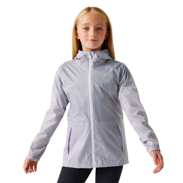 Regatta Groot buitenshuis kinderen/kinderen pakket it jasje iii waterdichte packaway zwart UTRG3209_lilacthistlelilachint large