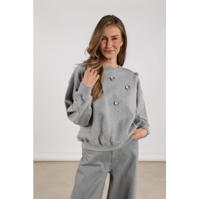 Nukus Nkf03021 58 beatriz pullover flower grey melange NKF03021  58 large
