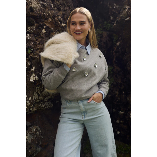 Nukus Nkf03021 58 beatriz pullover flower grey melange NKF03021  58 large