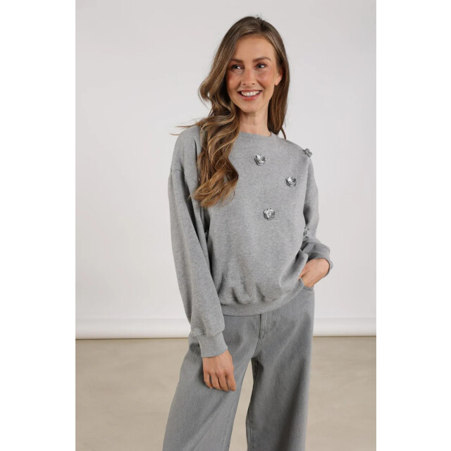 Nukus Nkf03021 58 beatriz pullover flower grey melange NKF03021  58 large