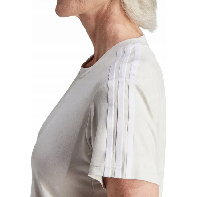 Adidas Dames train essentials drievoudig gestreept aeroready t-shirt UTPP4497_ecru large