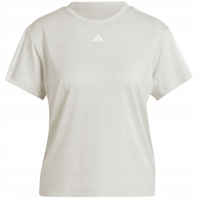 Adidas Dames train essentials drievoudig gestreept aeroready t-shirt UTPP4497_ecru large