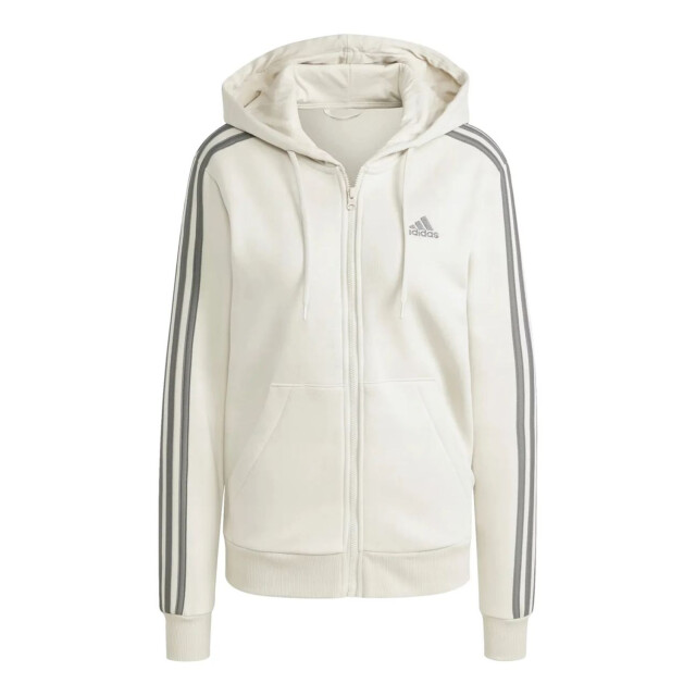 Adidas Dames essentials 3 stripes fleece full zip hoodie UTPP4381_white large