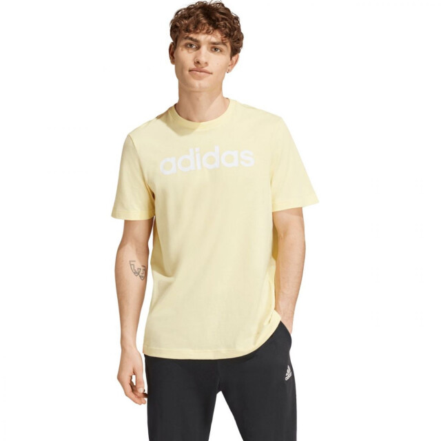 Adidas Heren essentials linear geborduurd logo single jersey t-shirt UTPP4352_yellow large