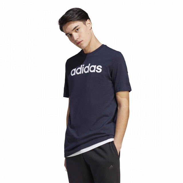 Adidas Heren essentials linear geborduurd logo single jersey t-shirt UTPP4352_navyblue large